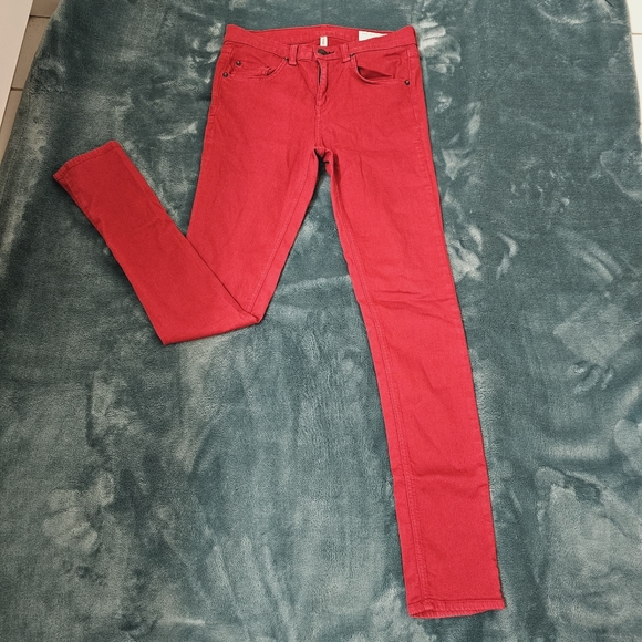 Rag and Bone Skinny High Rise, Red, Sz 28 - Picture 5 of 7